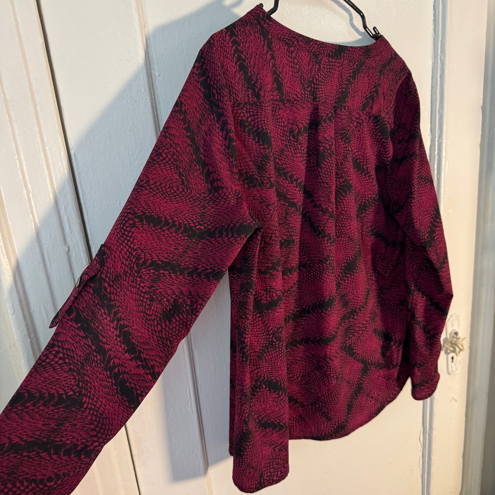 Anne Klein Burgundy Whimsigoth Snake Maximalist Animal Print L Dark Grunge Fairy - Picture 10 of 11